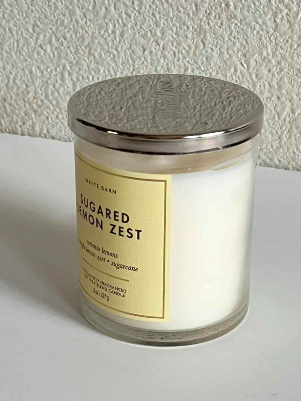 White Barn Sugared Lemon Zest Single Wick Candle 8oz Bath and Body Works NEW